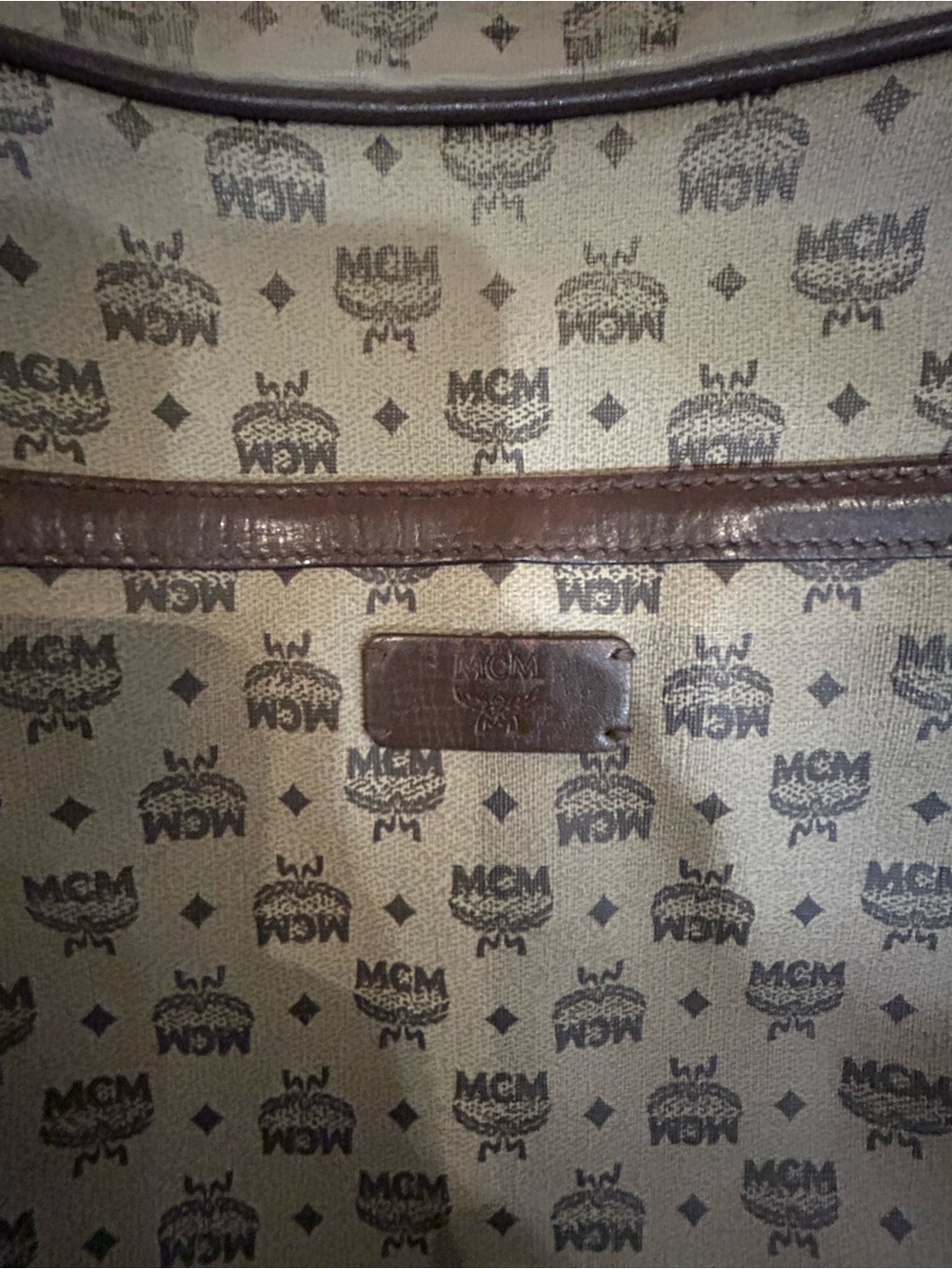 MCM Unisex PVC Leather Crossbody Bag Olive Green - Picture 3 of 8